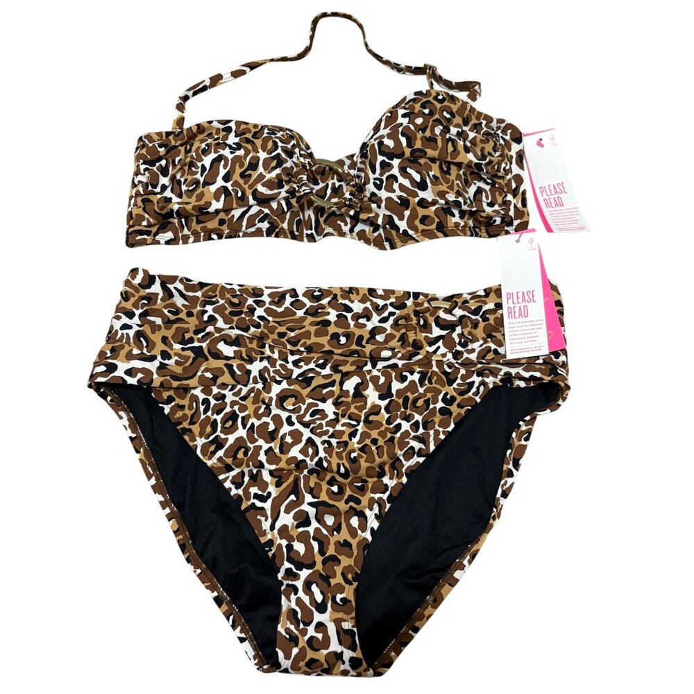 Lilly Pulitzer Leopard Print Bikini Swimsuit Set Size 14 My Favorite Spot NWT